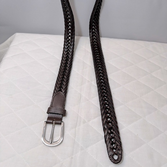 Womens Leather Belt Braided Brown 1.25”x 41” - Picture 6 of 7